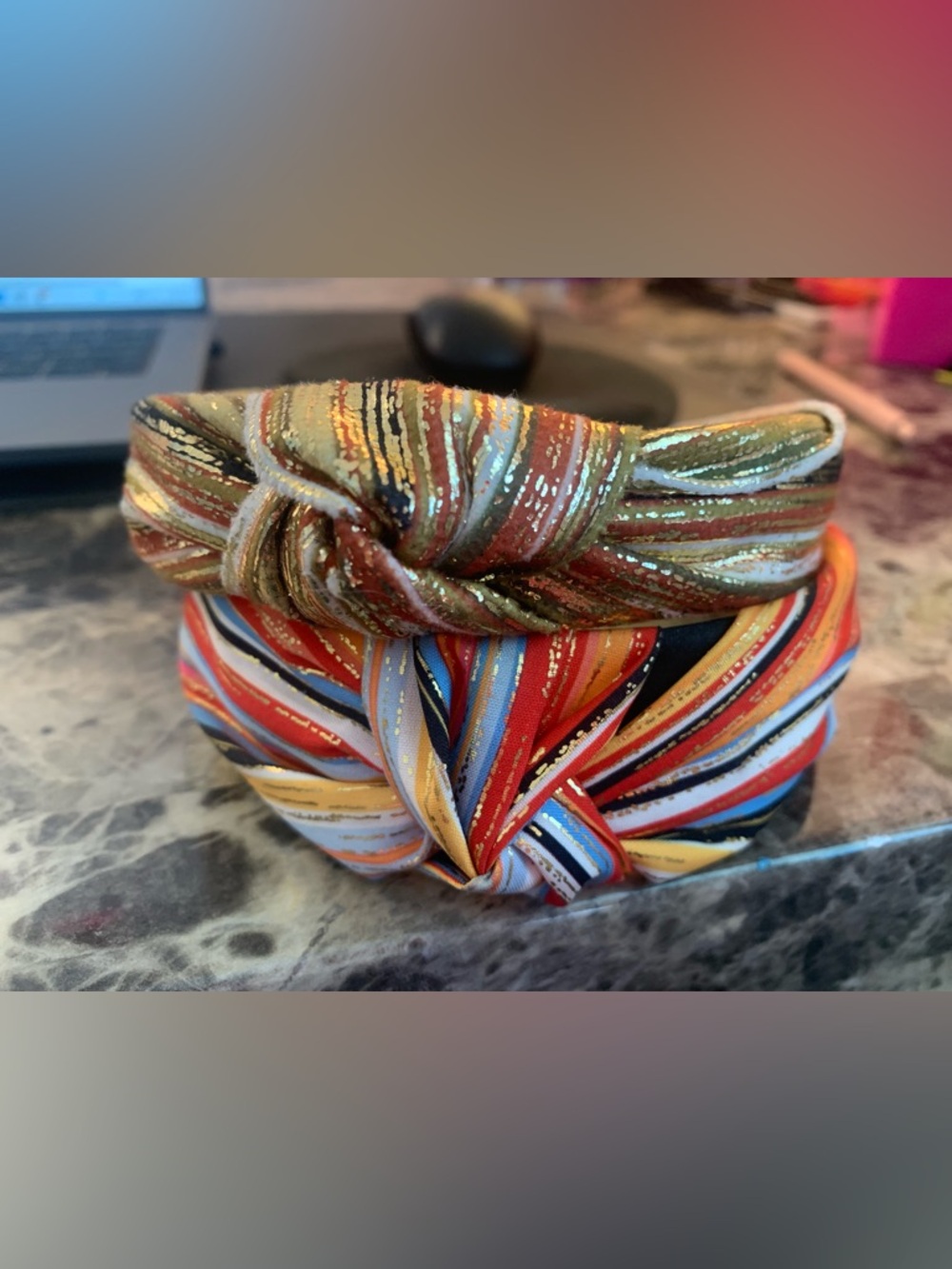 Multicolor Knotted Headband - Women's Accessories